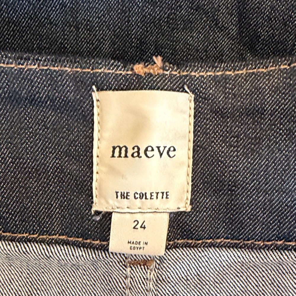 Anthropologie Maeve The Colette Wide Leg Jeans Size 24 Dark‎ Denim Rinse - Picture 8 of 13